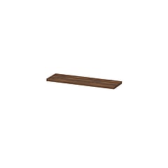 INK wandplank in houtdecor 3,5cm dik variabele maat voor hoek opstelling inclusief blinde bevestiging 60-120x35x3,5cm, noten