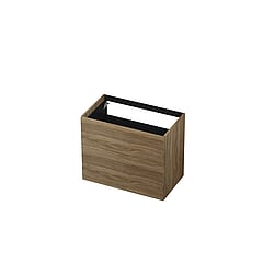 INK® wastafelonderkast 2 laden greeploos push to open hout decor 80x45x65cm, zuiver eiken