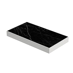 INK Tilo Contra tegelframe van gepoedercoat staal incl. watervaste constructieplaat met tegel 40x4x22 cm, mat wit/mat zwart marmer