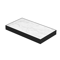 INK Tilo Contra tegelframe van gepoedercoat staal incl. watervaste constructieplaat met tegel 40x4x22 cm, mat zwart/mat wit marmer