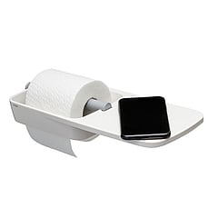 Tiger Tess toiletrolhouder met planchet 32,1 x 14,5 x 4,8 cm, wit / lichtgrijs