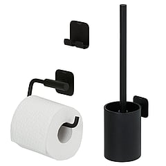 Tiger Colar toiletaccessoireset met toiletborstel, toiletrolhouder en handdoekhaak, zwart