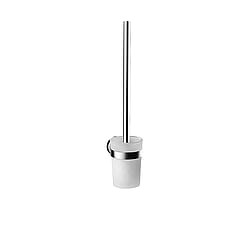 Emco Round toiletborstelset met glazen houder 42,5 x 8,9 x 10,9 cm, chroom