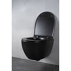 Globo 4ALL hangend toilet diepspoel Rimless, exclusief zitting 54 x 36 cm, mat zwart