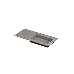 INK Post wastafel in keramische slab met envelop bodem wasbak rechts zonder kraangat 100x45x1cm, armani grey mat