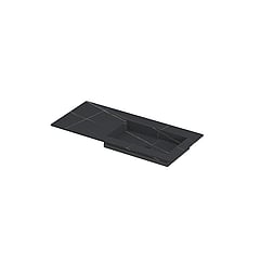 INK Post wastafel in keramische slab met envelop bodem wasbak rechts zonder kraangat 100x45x1cm, lauren black mat