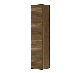 INK® hoge kast 1 deur links/rechts greeploos echt hout horizontaal gefreesd 36x37x169cm, massief eiken aqua