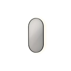 INK SP21 ovale spiegel verzonken in stalen kader met indirecte LED-verlichting, verwarming, colour-changing en sensorschakelaar 100 x 50 x 4 cm, mat zwart