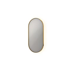 INK SP21 ovale spiegel verzonken in stalen kader met indirecte LED-verlichting, verwarming, colour-changing en sensorschakelaar 100 x 50 x 4 cm, mat goud