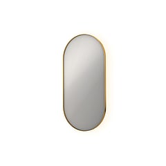 INK SP21 ovale spiegel verzonken in stalen kader met indirecte LED-verlichting, verwarming, colour-changing en sensorschakelaar 120 x 60 x 4 cm, mat goud