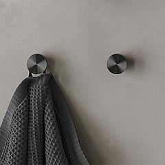 Geesa Opal handdoekhaak klein 2,5 x 2 x 2,5 cm, zwart metaal geborsteld