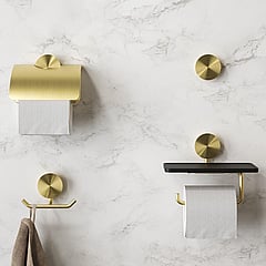 Geesa Opal toiletrolhouder met planchet, goud geborsteld