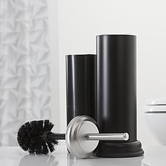 Sealskin Acero vrijstaande toiletborstelhouder 40 x 12 cm, zwart/rvs