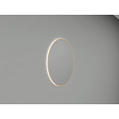 Wiesbaden Novi ronde spiegel met dimbare LED-verlichting 80 cm, geborsteld messing