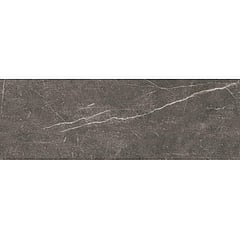 Kerabo Shetland Dark keramische vloer- en wandtegel marmerlook gerectificeerd 33,3 x 100 cm, mat antraciet