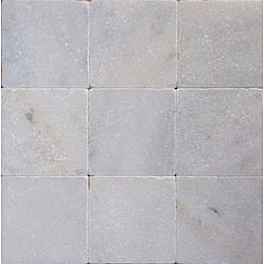 Kerabo Burdur wit marmer natuursteen vloer- en wandtegel 10 x 10 cm, wit anticato