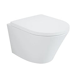 Sub Opus Classic Rimless hangend toilet met Softclose en Quick-release toiletzitting 35 x 36 x 47 cm, wit