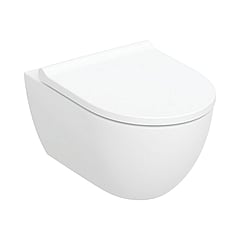 Geberit Acanto wc-pack, hangend toilet 53 cm met diepspoel, TurboFlush en spoelrandloos, met softclose en quick-release toiletzitting, wit
