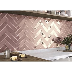 SAMPLE Cifre Cerámica Colonial keramische wandtegel 7,5 x 30 cm, Pink mat