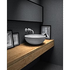 SAMPLE By Goof hexagon mozaiek mat voor vloer en wand 29,5 x 29,5 cm, dark grey
