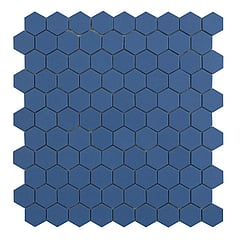 SAMPLE By Goof hexagon mozaiek mat voor vloer en wand 29,5 x 29,5 cm, marine blue