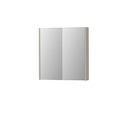 INK SPK2 spiegelkast met 2 dubbelzijdige spiegeldeuren, 2 verstelbare glazen planchetten, stopcontact en schakelaar 70 x 14 x 73 cm, mat kasjmier grijs
