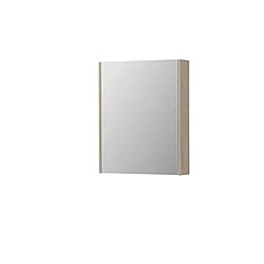 INK SPK1 spiegelkast met 1 dubbel gespiegelde deur, 1 verstelbaar glazen planchet, stopcontact en schakelaar 60 x 14 x 60 cm, ivoor eiken