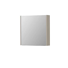 INK SPK1 spiegelkast met 2 dubbel gespiegelde deuren, 1 verstelbaar glazen planchet, stopcontact en schakelaar 70 x 14 x 60 cm, mat kasjmier grijs