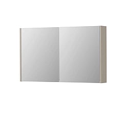 INK® SPK1 spiegelkast met 2 dubbel gespiegelde deuren, stopcontact en schakelaar 100 x 14 x 60 cm, mat kasjmier grijs