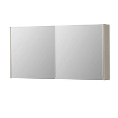 INK SPK1 spiegelkast met 2 dubbel gespiegelde deuren, stopcontact en schakelaar 120 x 14 x 60 cm, mat kasjmier grijs
