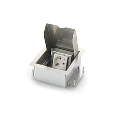 OCS vloercontactdoos Servicebox, RVS (RVS), grijs/zilver, deksel rechthoek -