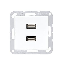 Jung AS500 USB-wandcontactdoos, wit, 2 eenheden -