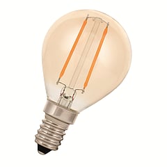 BAIL led-lamp, goud, voet E14, 2W, temp 2200K, uitv glas/afd hldr