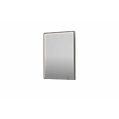 INK SP19 rechthoekige spiegel verzonken in kader met dimbare LED-verlichting, color changing, spiegelverwarming en schakelaar 60 x 4 x 80 cm, geborsteld rvs