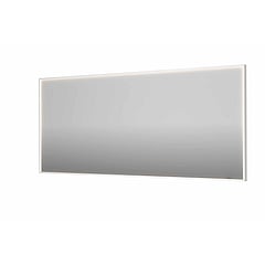 INK SP19 rechthoekige spiegel verzonken in kader met dimbare LED-verlichting, color changing, spiegelverwarming en schakelaar 180 x 4 x 80 cm, mat wit