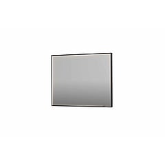 INK SP19 rechthoekige spiegel verzonken in kader met dimbare LED-verlichting, color changing, spiegelverwarming en schakelaar 100 x 4 x 80 cm, geborsteld metal black