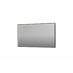 INK SP19 rechthoekige spiegel verzonken in kader met dimbare LED-verlichting, color changing, spiegelverwarming en schakelaar 140 x 4 x 80 cm, geborsteld metal black