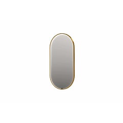 INK SP28 ovale spiegel verzonken in kader met dimbare LED-verlichting, color changing, spiegelverwarming en schakelaar 80 x 4 x 40 cm, geborsteld mat goud