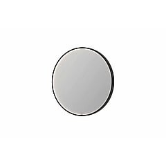 INK SP24 ronde spiegel in stalen kader met dimbare LED-verlichting, color changing, spiegelverwarming en schakelaar 80 x 4 x 80 cm, geborsteld metal black