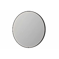 INK SP24 ronde spiegel in stalen kader met dimbare LED-verlichting, color changing, spiegelverwarming en schakelaar 120 x 4 x 120 cm, geborsteld metal black