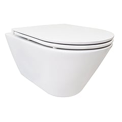 Sub StereoLine rimless hangend diepspoel toilet Rimless, met Flatline toiletzitting met softclose en quick-release 40 x 35,5 x 53 cm, mat wit