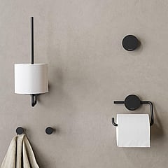 Geesa Opal toiletaccessoireset met toiletrolhouder, toiletborstelhouder en handdoekhaak, mat zwart
