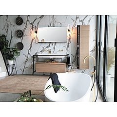 Rivo badkamermeubelset met 120 cm frame, 100 cm quartz beton wastafel en wastafelonderkast