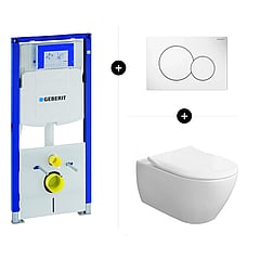 Geberit UP320 toiletset - inclusief Geberit Sigma bedieningsplaat & Villeroy & Boch Subway 2.0 CombiPack CeramicPlus