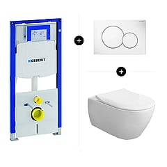 Geberit UP320 toiletset - inclusief Geberit Sigma bedieningsplaat & Villeroy & Boch Subway 2.0 CombiPack