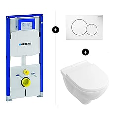 Geberit UP320 toiletset - inclusief Geberit Sigma bedieningsplaat & Villeroy & Boch O.novo CombiPack