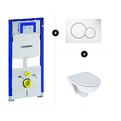 Geberit UP320 toiletset - inclusief Geberit Sigma bedieningsplaat & Geberit 280 wc-pack Rimfree