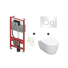 TECEprofil toiletset - inclusief TECE bedieningspaneel & Geberit iCon toiletpot rimfree met toiletzitting