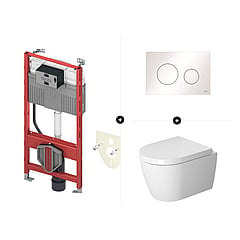 TECEprofil toiletset - inclusief TECE bedieningspaneel & Duravit ME by Starck wandcloset compact pack met softclose zitting, wit
