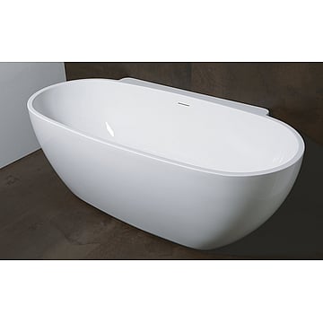 Luca Sanitair back to wall bad rond 175x85x60 cm, wit glans